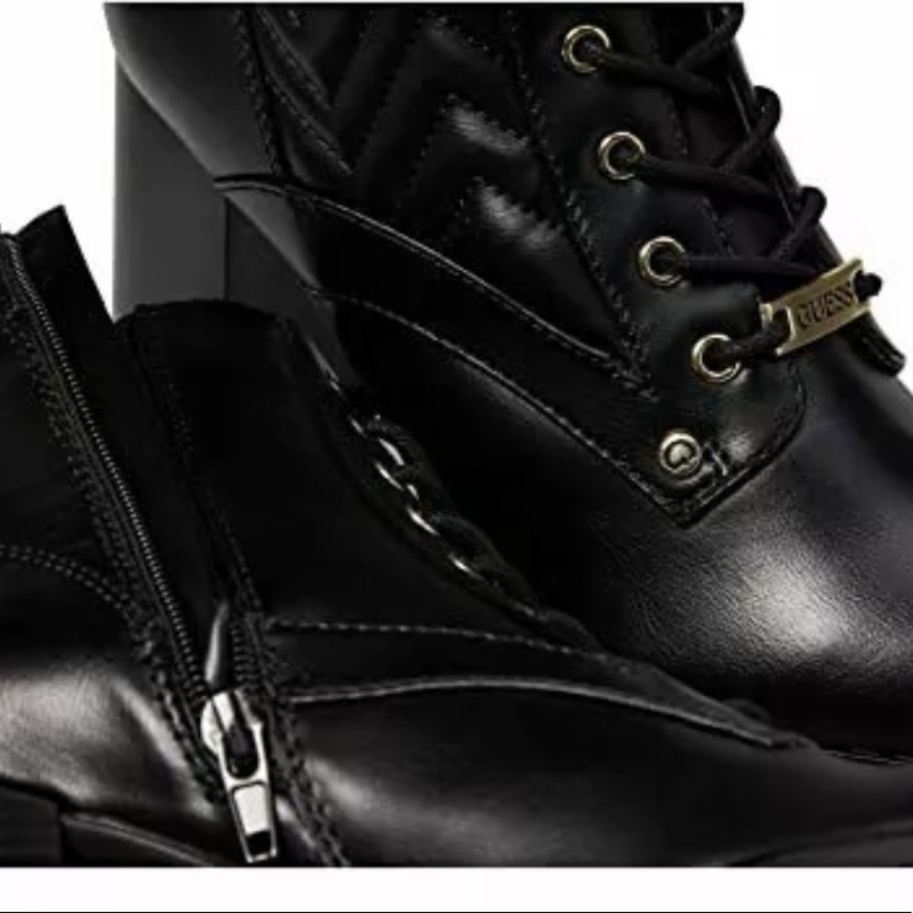 GUESS black Boots with laces and platform heel Manners Sz 10 - Picture 8 of 14